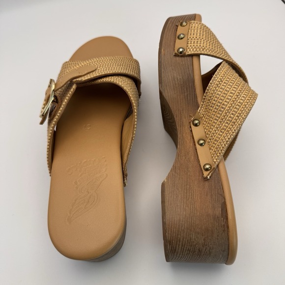 Ancient Greek Women's Clogs Beige Marilisa Sandals Size EU 37 Or US 7/6.5 - Picture 11 of 15